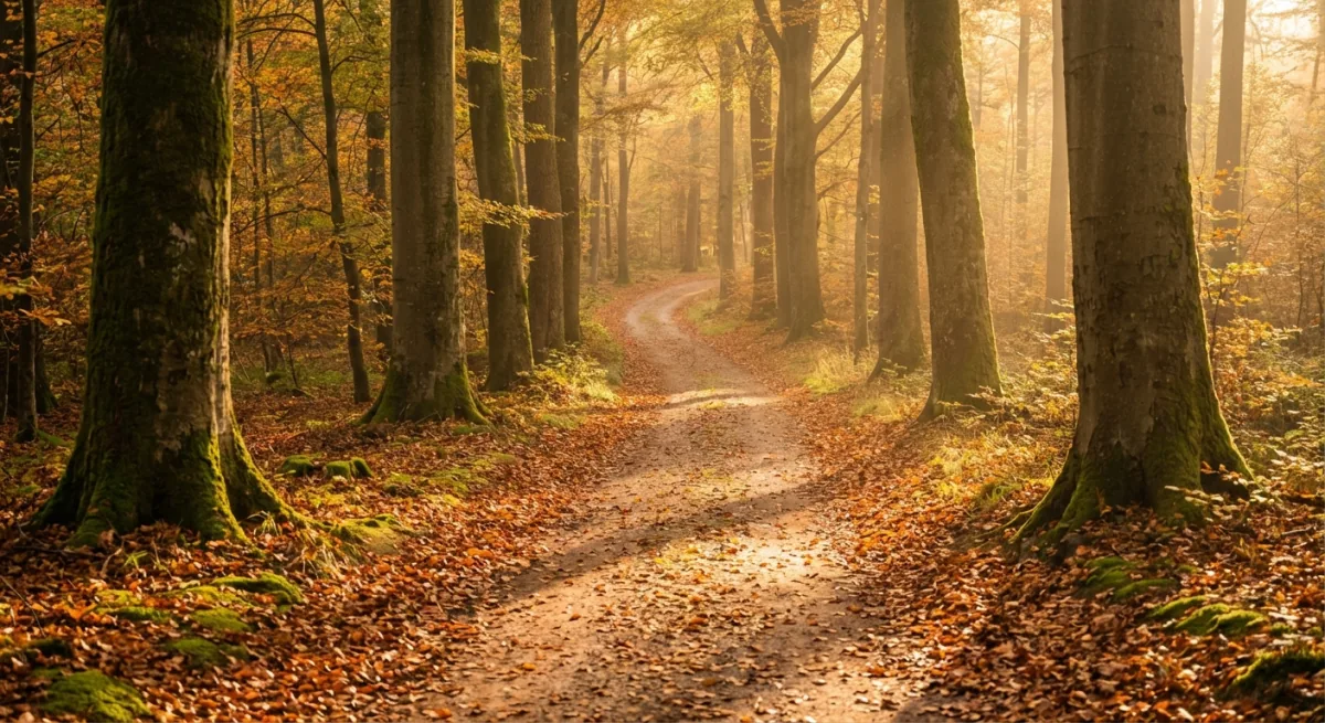 Ein friedlicher Waldweg im Harz – Metapher für den Lebensweg
